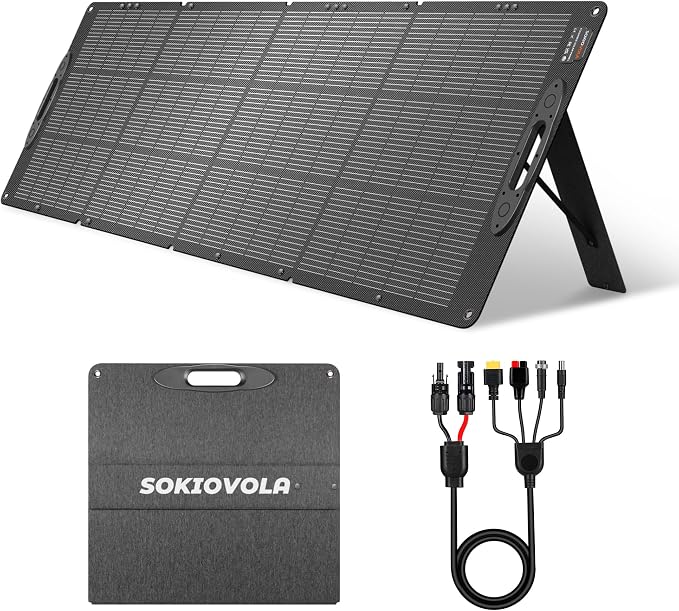 200W Portable Solar Panels, Foldable Solar Panel, IP68 Waterproof & Durable Up by SOKIOVOLA