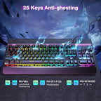 TECKNET Wired Gaming Keyboard, USB Wired Computer Keyboard, 15-Zone RGB - Image 7
