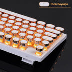 MageGee Typewriter Mechanical Gaming Keyboard, Retro Gold Punk Round Keycaps - Image 3