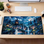 Cloud and Moon Forest Design Extra-Large Gaming Desk Mat XL Extended Keyboard - Image 6