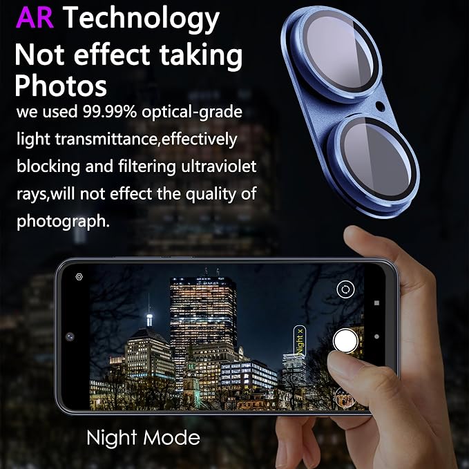 2 Pack Camera Lens Protector for iPhone 16 / iPhone 16 Plus, AR Tempered Glass - Image 3