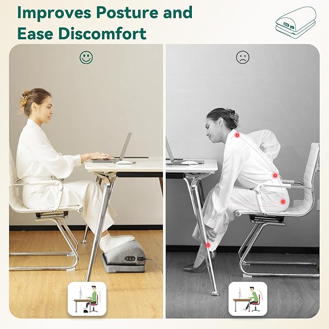 Snailax Heated Foot Rest Under Desk at Work, Ergonomic Footrest - Image 3
