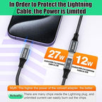 AGVEE 2 Pack 4 inch Lightning Female to USB C Male PD Adapter, 27W Fast Charger - Image 5