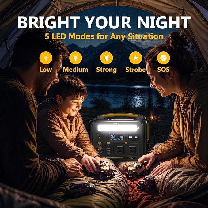 VTOMAN Jump 600X Portable Power Station 600W, 299Wh Solar Generator LiFePO4 - Image 8