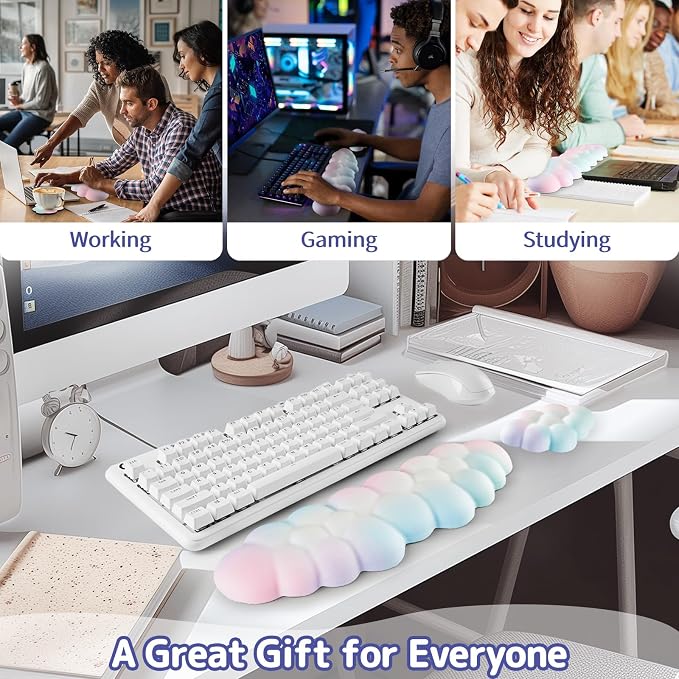 Cloud Wrist Rest Keyboard, Cloud Keyboard Wrist Pad Set - Image 6