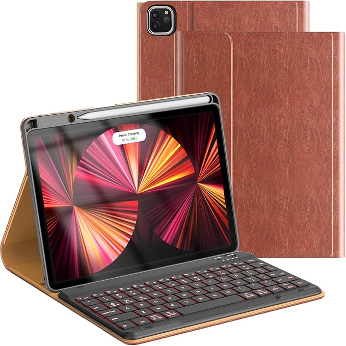 Leather Keyboard Case for iPad Air 5th 4th Generation 10.9 inch Pro 11 by OPAKIT