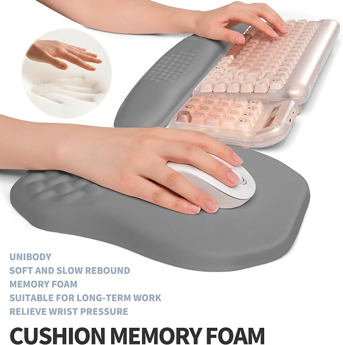 2-in-1 Ergonomic Set, Wave Keyboard Wrist Rest and Massage Slope Mouse Pad - Image 4