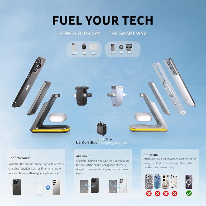 Wireless Charger 5 in 1 Magnetic Charging Station Stand - Image 4