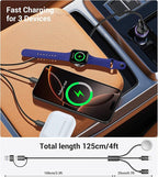 Temdan for Travel Vacation Essentials, 3 in 2 USB C Cable for Apple Watch - Image 3