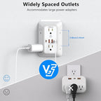 2 Pack Outlet Extender Surge Protector, 6 Outlet Splitter - Image 5