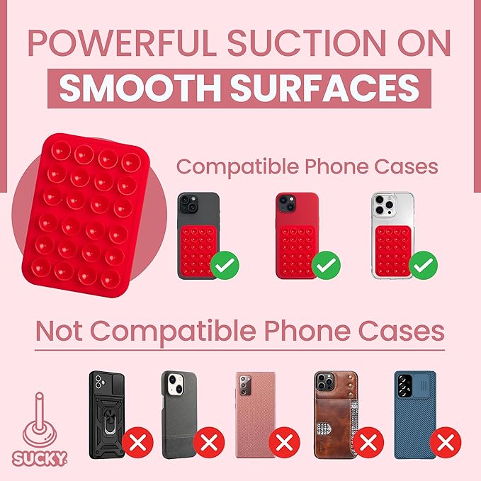 SUCKY Silicone Suction Phone Case Adhesive Octo Cup Buddy Mount - Image 6