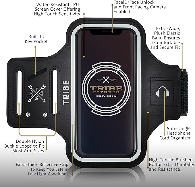 TRIBE Water Resistant Cell Phone Armband Case Running Holder - Image 3