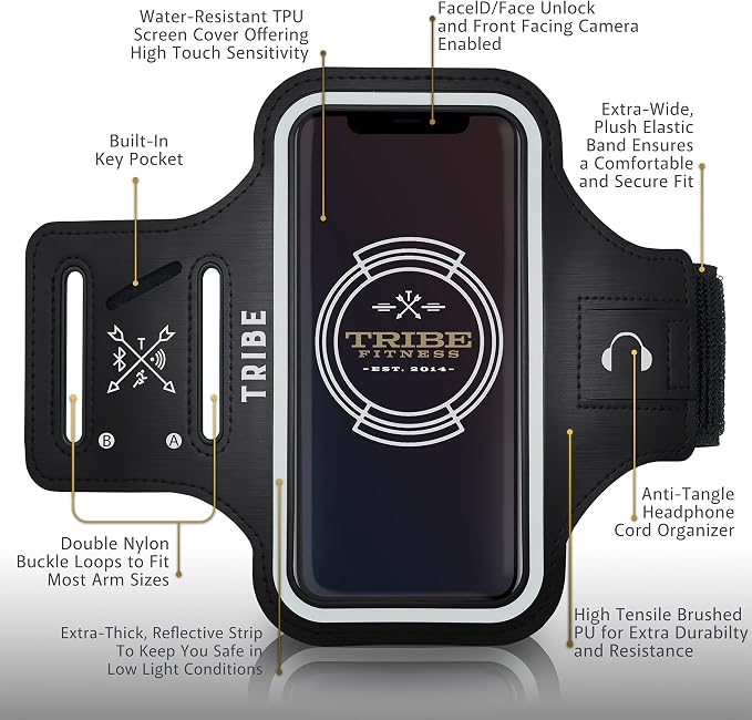TRIBE Water Resistant Cell Phone Armband Case Running Holder - Image 3