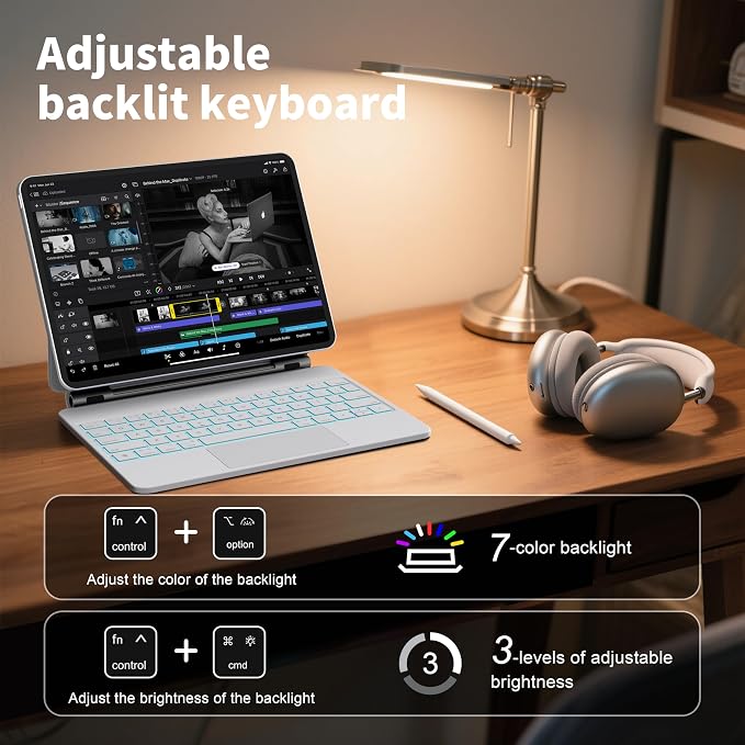 Keyboard Case for iPad 11th and iPad 10th Generation, Magic Keyboard for ipad - Image 4