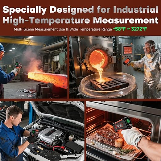 -58℉~3272℉ Infrared Thermometer IR Gun, High-Temp Digital Temperature Gun - Image 4