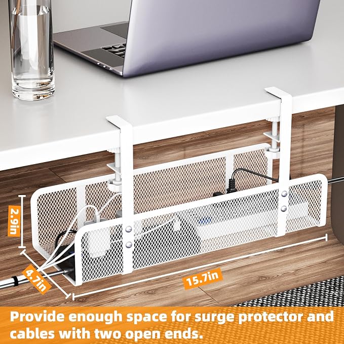 Under Desk Cable Management Tray, Wire Management Desk Cable Organizer Cable - Image 7