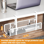 Under Desk Cable Management Tray, Wire Management Desk Cable Organizer Cable - Image 7
