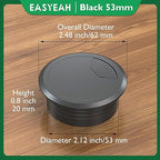 2 Pcs Desk Grommet 2-1/16" / 53 mm, Desk Cord Hole Cover, Cable Grommet ABS - Image 9