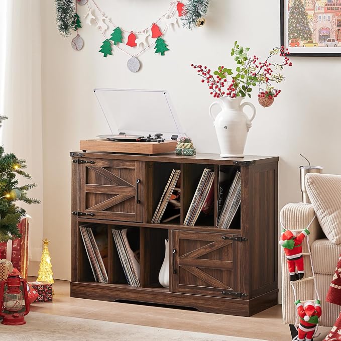 Large Record Player Stand with Vinyl Storage Up to 450 Albums, 39 Inch - Image 4