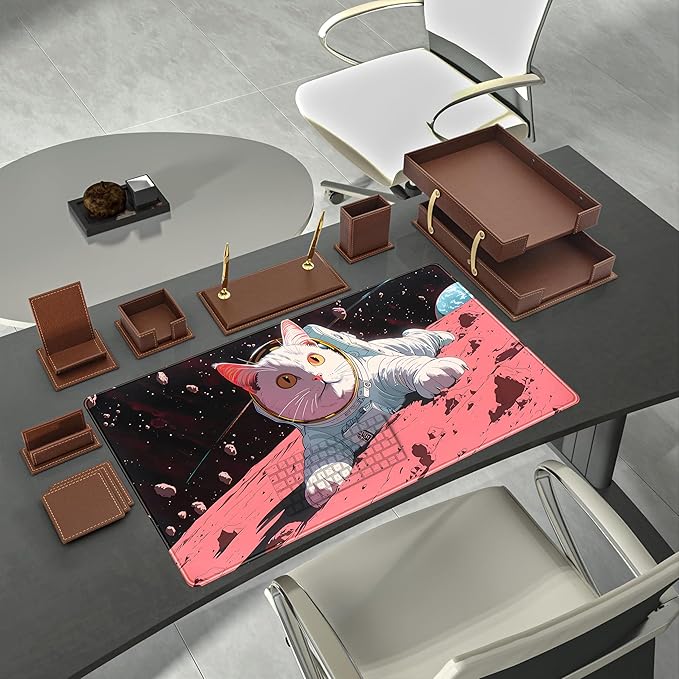 Cat Desk Mat Full Desk Mouse Pad Gaming Mat XXL, Fun Desktop Mats Computer - Image 3