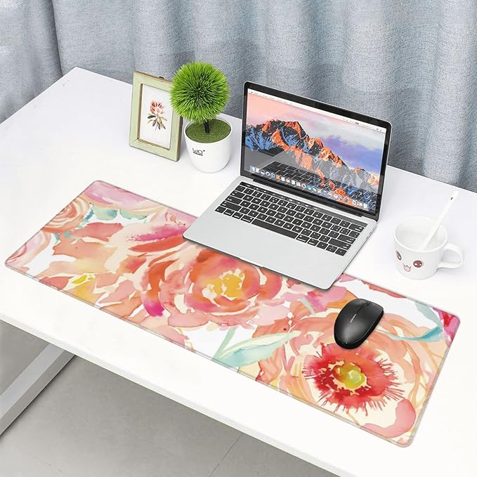 Pink Flower Large Mouse Pad Extended Gaming Mousepad 31.5 x 11.8 Inch - Image 8