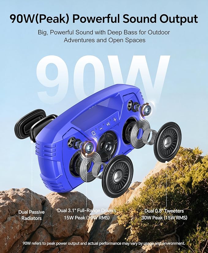 IPX7 Waterproof Outdoor Bluetooth Speaker, 32H Playtime, Floating Design - Image 2