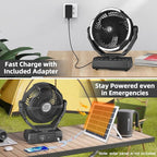 PANERGY Camping Fan with Light - 20000mAh Rechargeable Battery Fan with Charger - Image 3