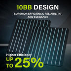 Newpowa Bifacial 200 Watt 12 Volt Solar Panel 10BB Monocrystalline Double-Side - Image 3