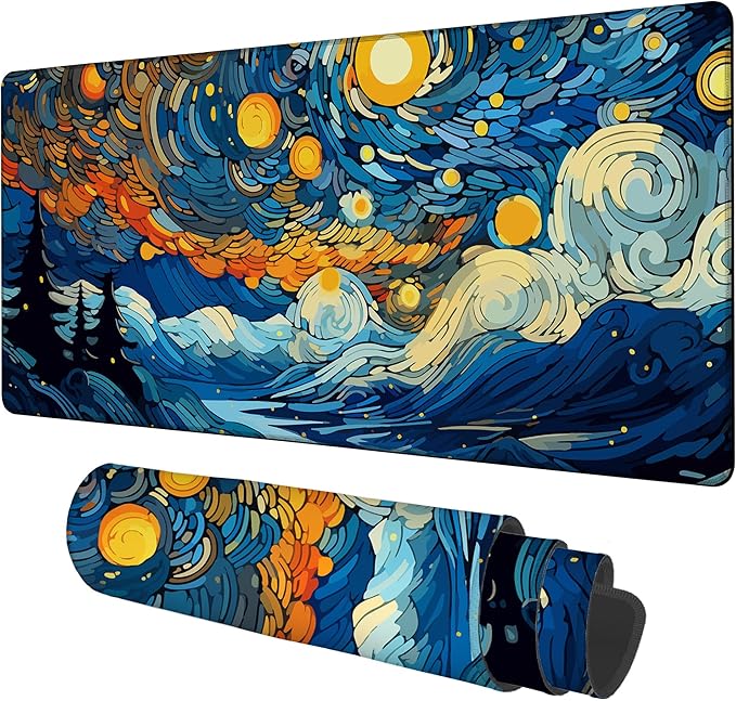 Large Mouse Pad Starry Sky Gaming Desk Pad Computer Keyboard Non-Slip by Unknown