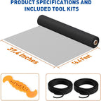 MAGZO Window Screen Replacement Mesh Roll, 37.4in × 16.4ft Heavy Duty Upgraded - Image 3