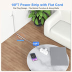 Extension Cord with Multiple outlets, 10 Ft Braided Power Cord, 6 Widely - Image 5