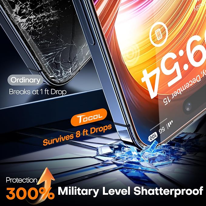TOCOL for iPhone 14 Pro Max Privacy Screen Protector Tempered Glass Full - Image 4