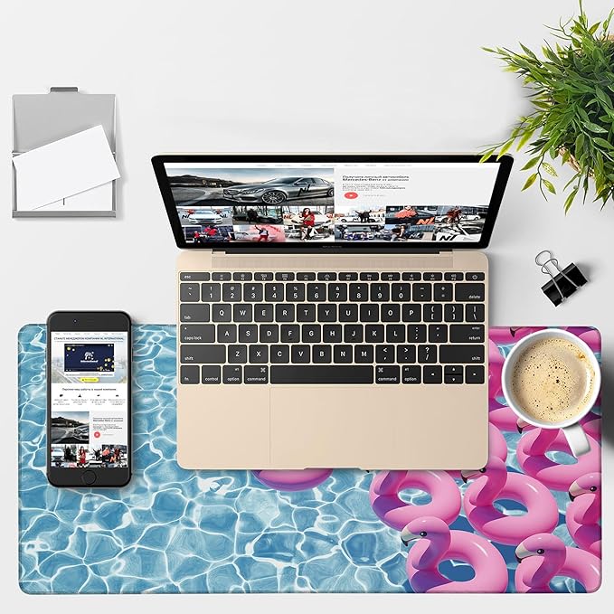 Gaming Desk Pad Large Extra Length Pink Flamingos Mouse Pad Keyboard Laptop - Image 4