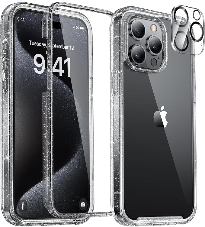 Miracase Glass Series for iPhone 15 Pro Max Case 6.7 Inch, Full-Body Drop Proof by Miracase