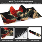 Red Moon Above The Sea Desk Mat, Large Chinese Style Landscape Gaming Keyboard - Image 3