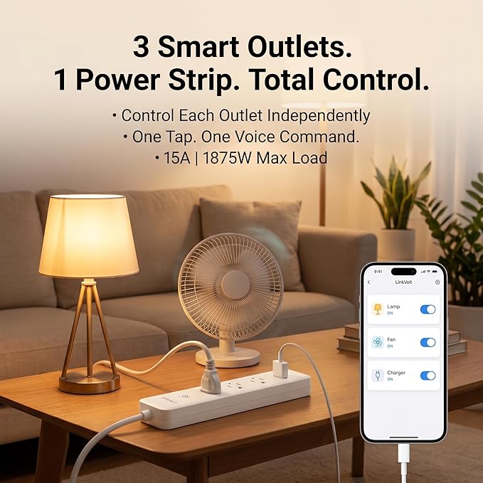 LINKVOLT Smart Power Strip WiFi Surge Protector Alexa Google Home Voice Control - Image 3