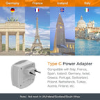 European Travel Plug Adapter Converter, TESSAN International Power Plug - Image 2