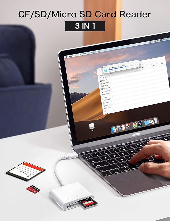 USB C SD Card Reader for iPhone 15/iPad/Mac, ChiaoPio USB C to SD CF, Type C - Image 2