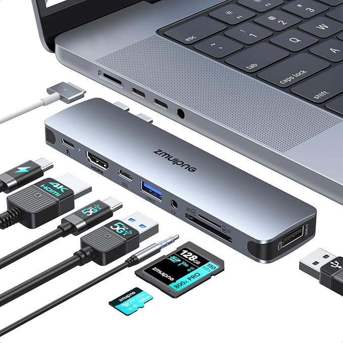 USB C Hub Adapter for MacBook Pro Air 2022 2021 2020 2019 Docking Station for by ZMUIPNG