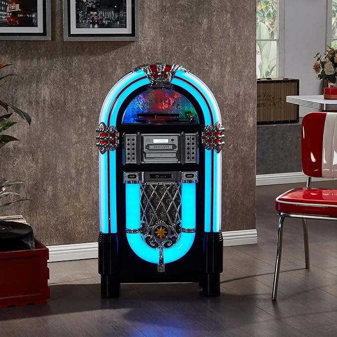 Arkrocket Taurus II Mid-Size Jukebox Vinyl Record Player Bluetooth USB SD CD - Image 4