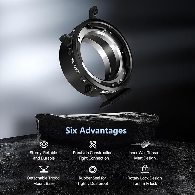 VILTROX PL-GFX Lens Adapter, Lens Converter Ring Camera Lens Mount Adapter Ring - Image 3