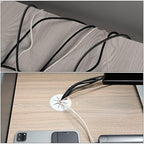 HYCC 2 Pack 2-3/8 Inch Flexible Desk Grommet, Organize Wires and Cables on - Image 6