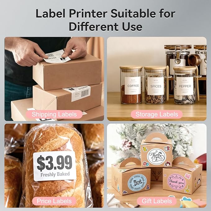 Bluetooth Thermal Shipping Label Printer, Wireless 4x6 Shipping Label Printer - Image 7