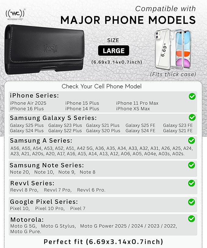 Credit Card Slot Phone Holster for Men & Women – Leather Cell Phone Case & - Image 6