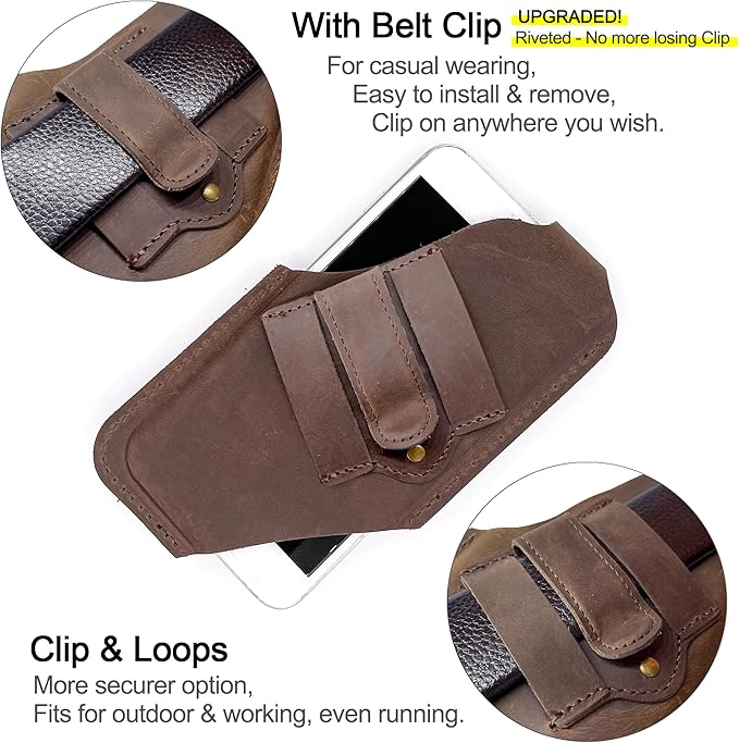 TobbinGear Left-Handed Leather Cell Phone Holster - Image 2
