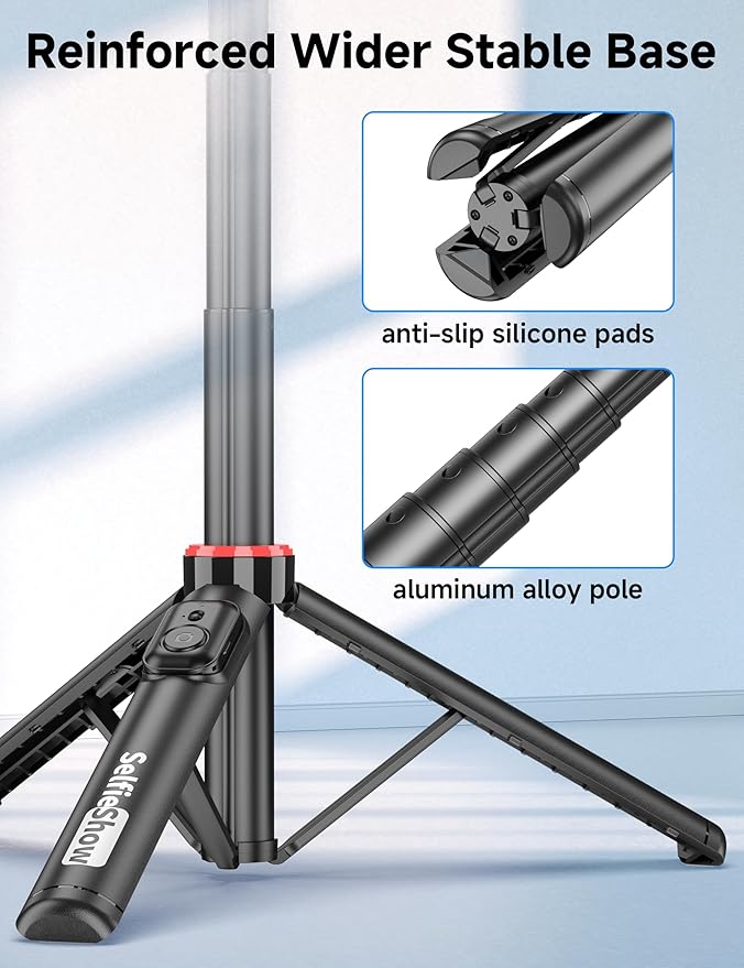 Aluminum Selfie Stick Phone Tripod, 360° Ball Head Selfie Stick - Image 2