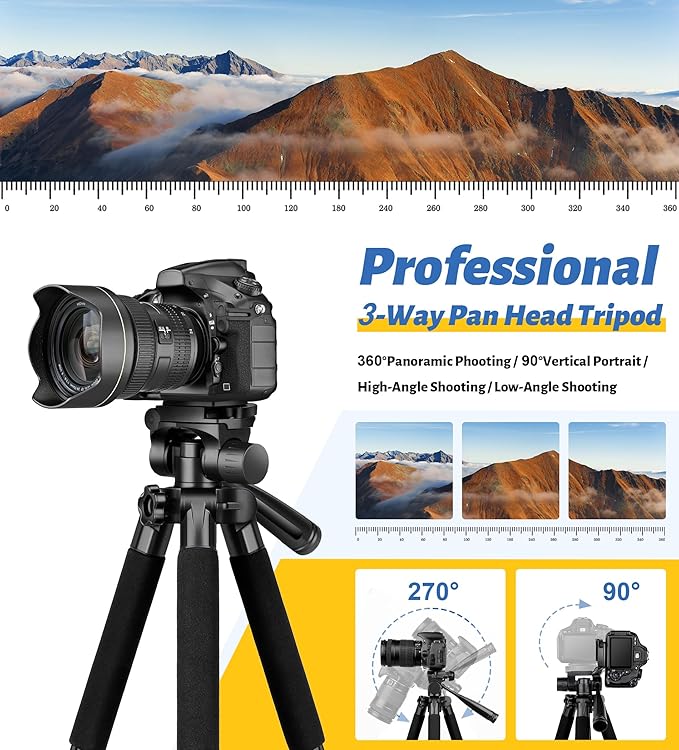 JOILCAN Tripod for Camera, Phone Tripods for Video Recording Photo Vlog - Image 3
