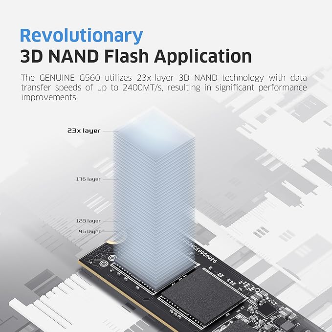 KLEVV Genuine G560 1TB M.2 2280 NVMe PCIe Gen5x4 Internal SSD Heatsink Included - Image 5