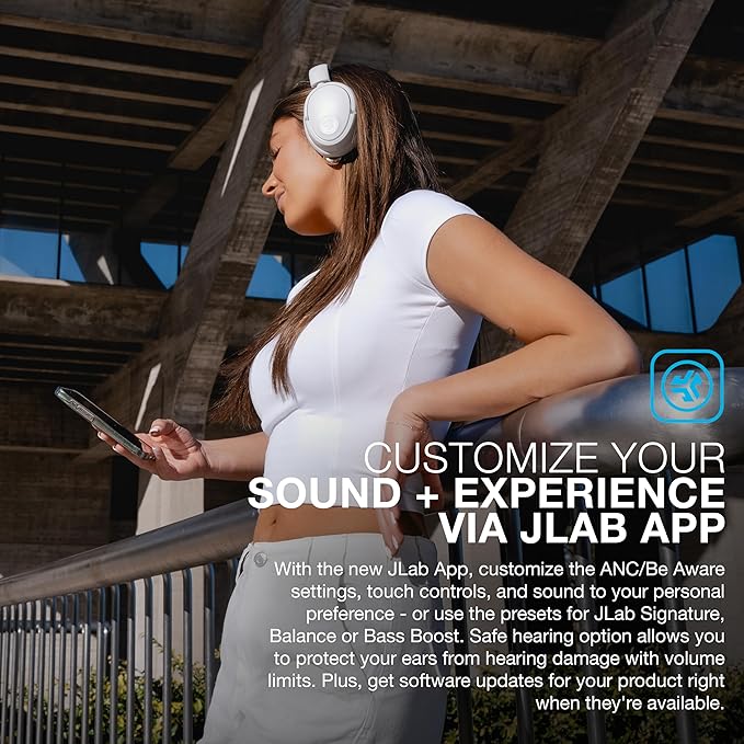 JLab JBuds Lux ANC Wireless Headphones, Cloud White, Hybrid Active Noise - Image 5