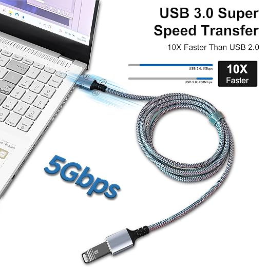 Tan QY USB 3.0 Extension Cable 24.5Ft/7.5M, USB 3.0 High Speed Extender Cord - Image 6
